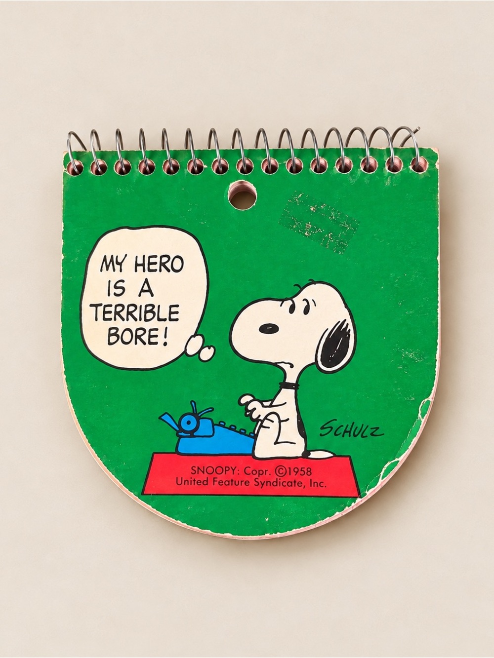 Vintage Snoopy Peanuts Die Cut Memo Pad Pink Paper Butterfly Originals